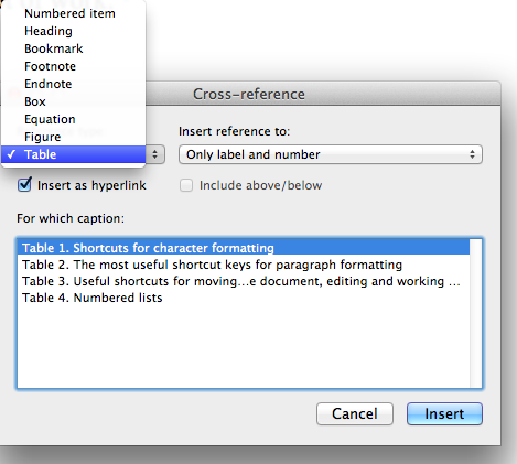 renumber footnotes in word for mac 2011